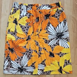 Harve Benard Orange and White Pencil Skirt Resort Wear